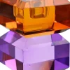 Decoris kandelaar Chrys oranje / paars 6 x 6 x 9 cm
