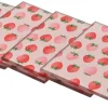 Decoris onderzetter Aardbei roze 9 x 9 cm 4 stuks