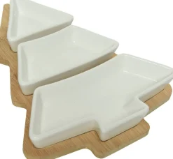 Decoris tapasset Merry Christmas naturel / wit 27 x 20,5 x 3,8 cm 4-delig