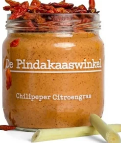 De Pindakaaswinkel pindakaas chilipeper citroengras 420 ml