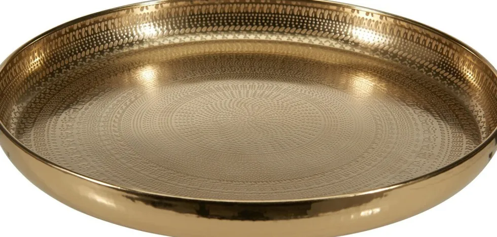 Dienblad goud D 34 H 4 cm