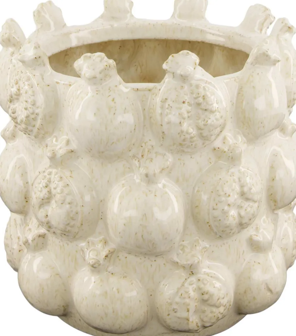 Dijk Natural Collections bloempot Tropical Fruit wit D 18 H 17 cm