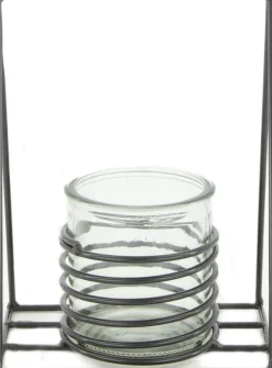 Dijk Natural Collections waxinelichthouder Lara zwart 14 x 9 x 18 cm
