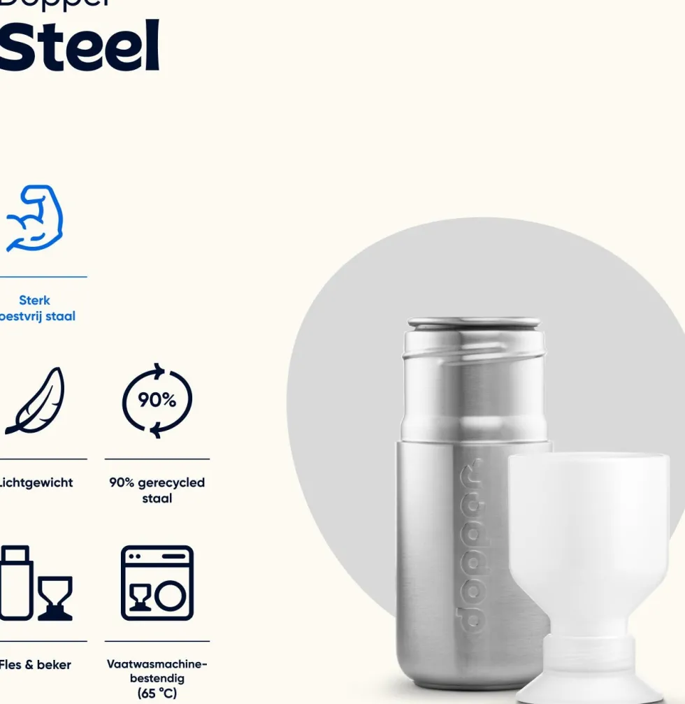 Dopper drinkfles Steel 800 ml