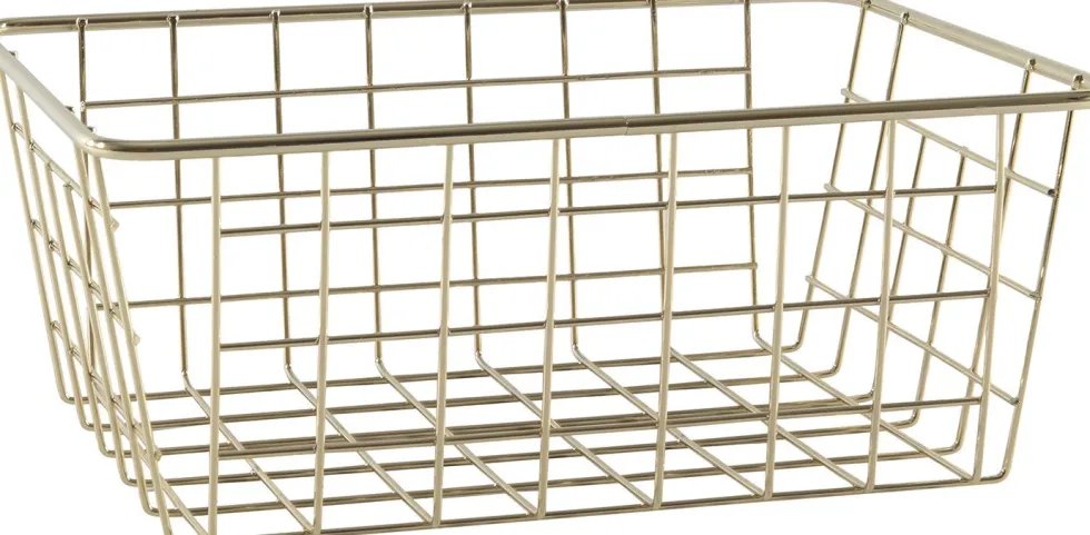 Draadmand Cas goud 24 x 18 x 10 cm