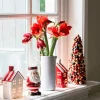 Duif waxinelichthouder Maison rood / wit 12,5 x 8 x 18,8 cm