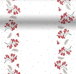 Duni 3-in-1 tafelaankleding Berrie Merrie wit 40 x 480 cm