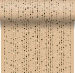 Duni 3-in-1 tafelaankleding Naturel Yuletide crème / groen 40 x 480 cm