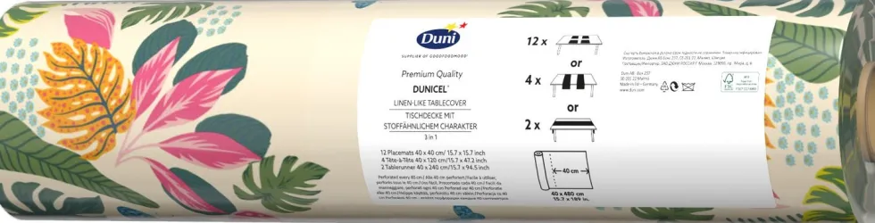 Duni 3-in-1 tafelaankleding op rol Summertime multi 40 x 480 cm