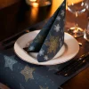 Duni 3-in-1 tafelaankleding Snowstars Black zwart 40 x 480 cm