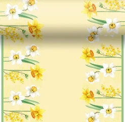 Duni 3-in-1 tafelaankleding Spring Daffodil geel 40 x 480 cm