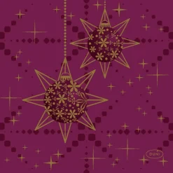 Duni servet Gilded Bauble bordeaux 40 x 40 cm 12 stuks