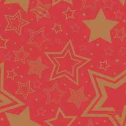 Duni servet Holiday Star rood / goud 33 x 33 cm 20 stuks