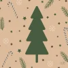 Duni servet Natural Yuletide crème / groen 33 x 33 cm 20 stuks