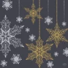 Duni servet Snowstars Black zwart 40 x 40 cm 12 stuks