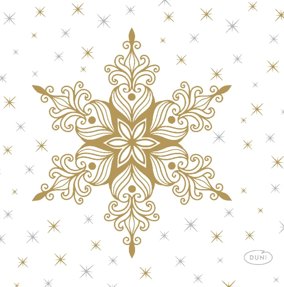 Duni servet Snowstars White wit 24 x 24 cm 20 stuks