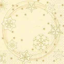 Duni servet Star Shine crème 33 x 33 cm 20 stuks