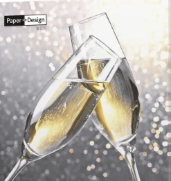 Duni servetten Cheers goud 33 x 33 cm 20 stuks