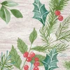 Duni servet Winter Greenery beige 24 x 24 cm 20 stuks