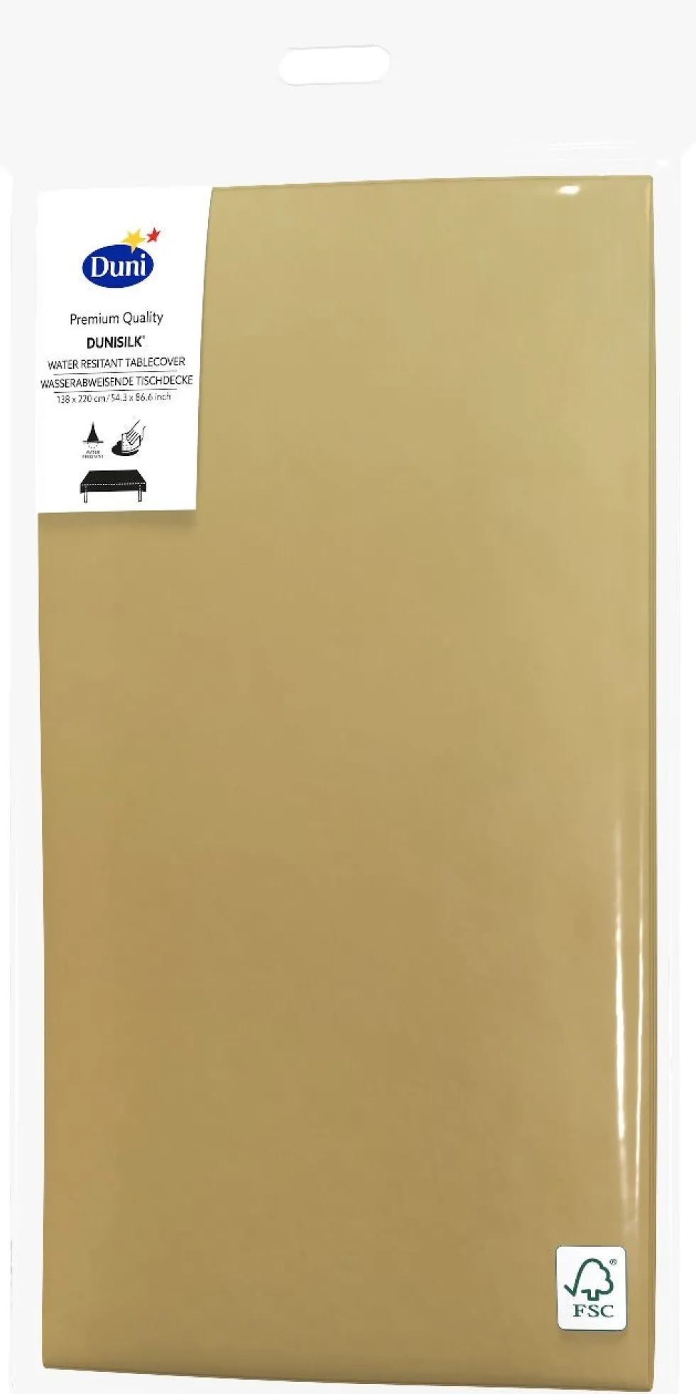 Duni tafelkleed goud 220 x 138 cm
