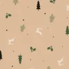 Duni tafelkleed Natural Yuletide crème / groen 220 x 138 cm