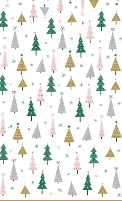 Duni tafelkleed Noel Trees wit 138 x 220 cm