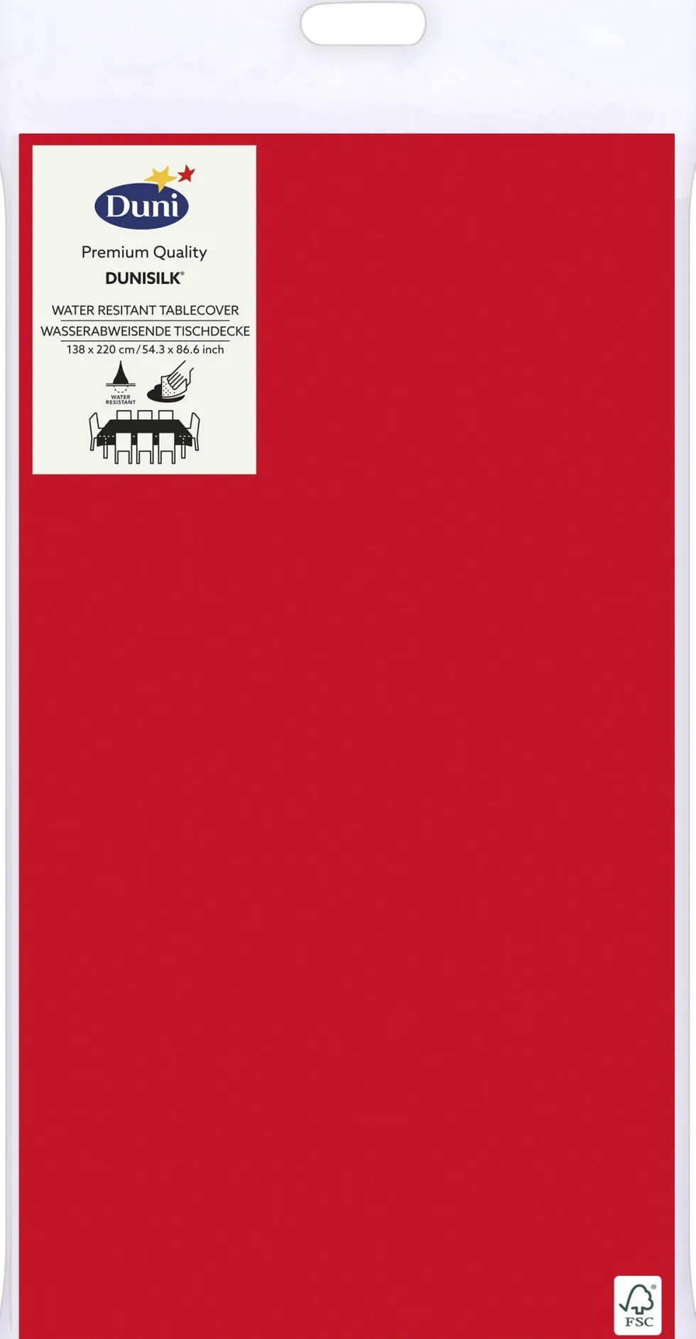 Duni tafelkleed rood 138 x 220 cm