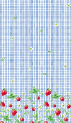 Duni tafelkleed Strawberry Picnic blauw 138 x 220 cm