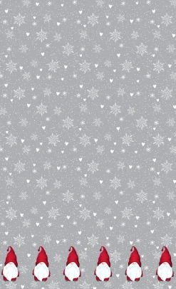 Duni tafelkleed Winter Flakes grijs 138 x 220 cm