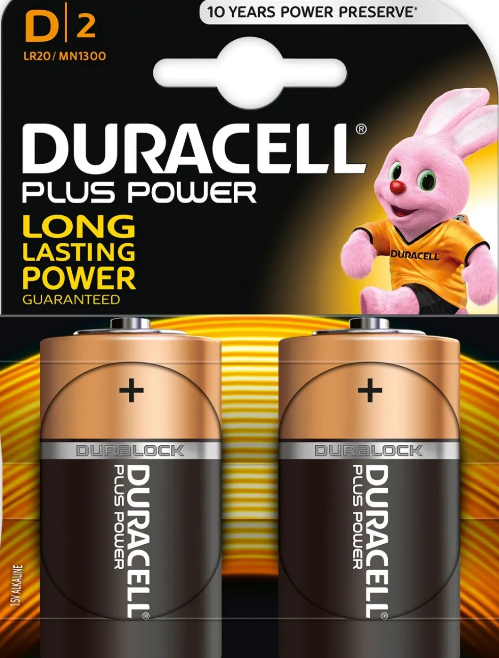 Duracell alkaline plus D 2 stuks