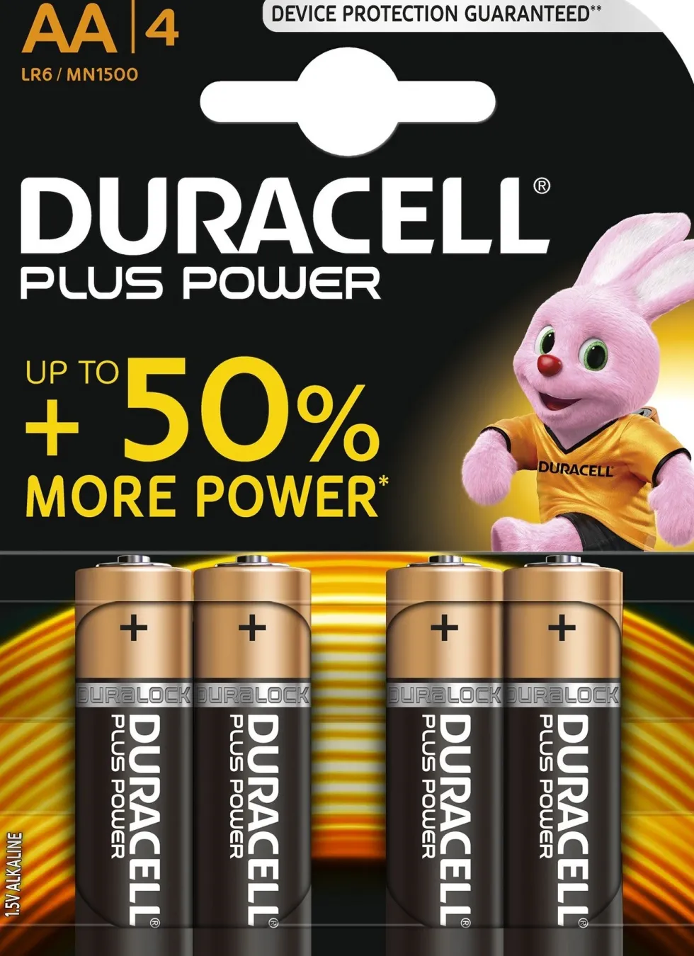 Duracell alkaline plus power AA 4 stuks