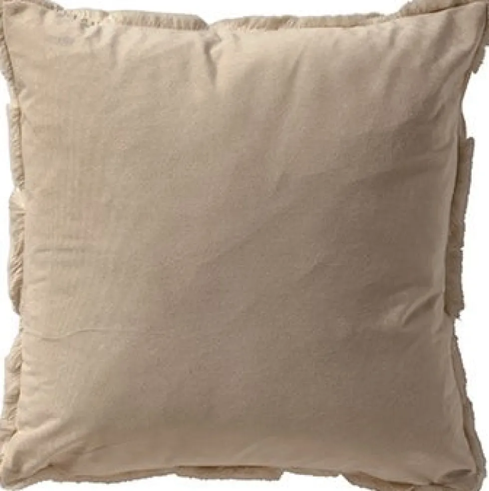 Dutch Decor sierkussen Pom beige 45 x 45 cm