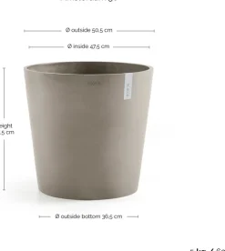 Ecopots bloempot Amsterdam taupe D 50 H 44 cm