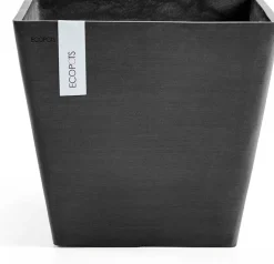 Ecopots bloempot Rotterdam donkergrijs 30 x 30 x 26 cm