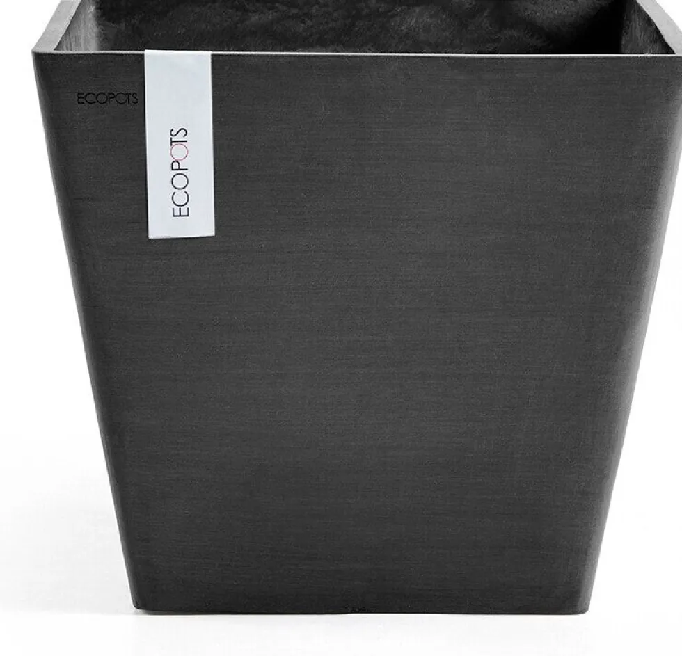 Ecopots bloempot Rotterdam donkergrijs 30 x 30 x 26 cm