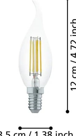 Eglo LED lamp E14 Filament Tipkaars warm wit 350 lm 4 W