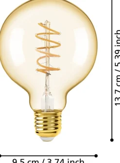Eglo LED lamp E27 Spiraal extra warm wit 245 lm 4W G95