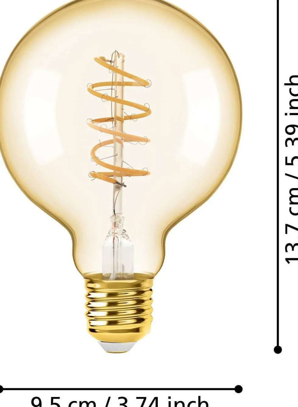 Eglo LED lamp E27 Spiraal extra warm wit 245 lm 4W G95