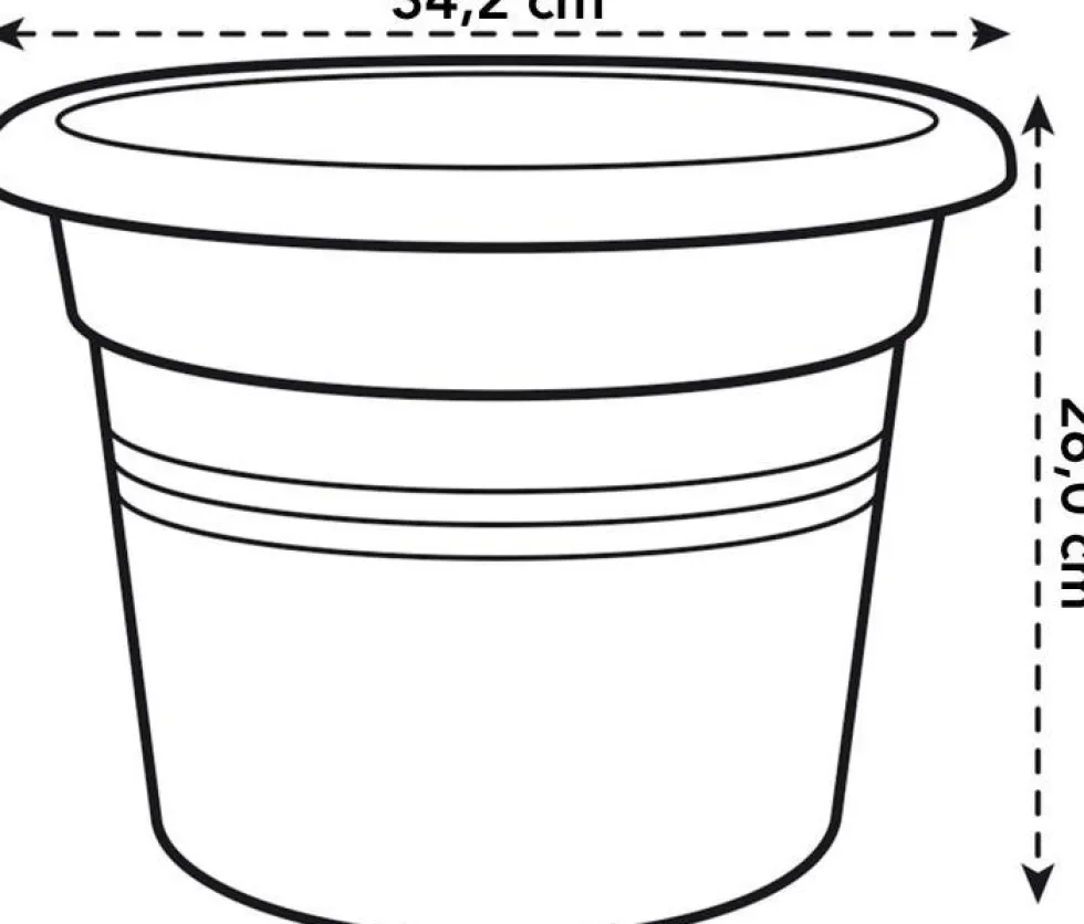 Elho bloempot Green Basics zwart D 34,3 H 26,8 cm
