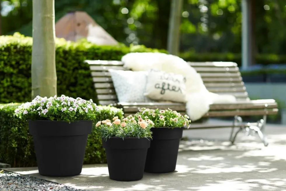 Elho bloempot Green Basics zwart D 23 H 19,6 cm