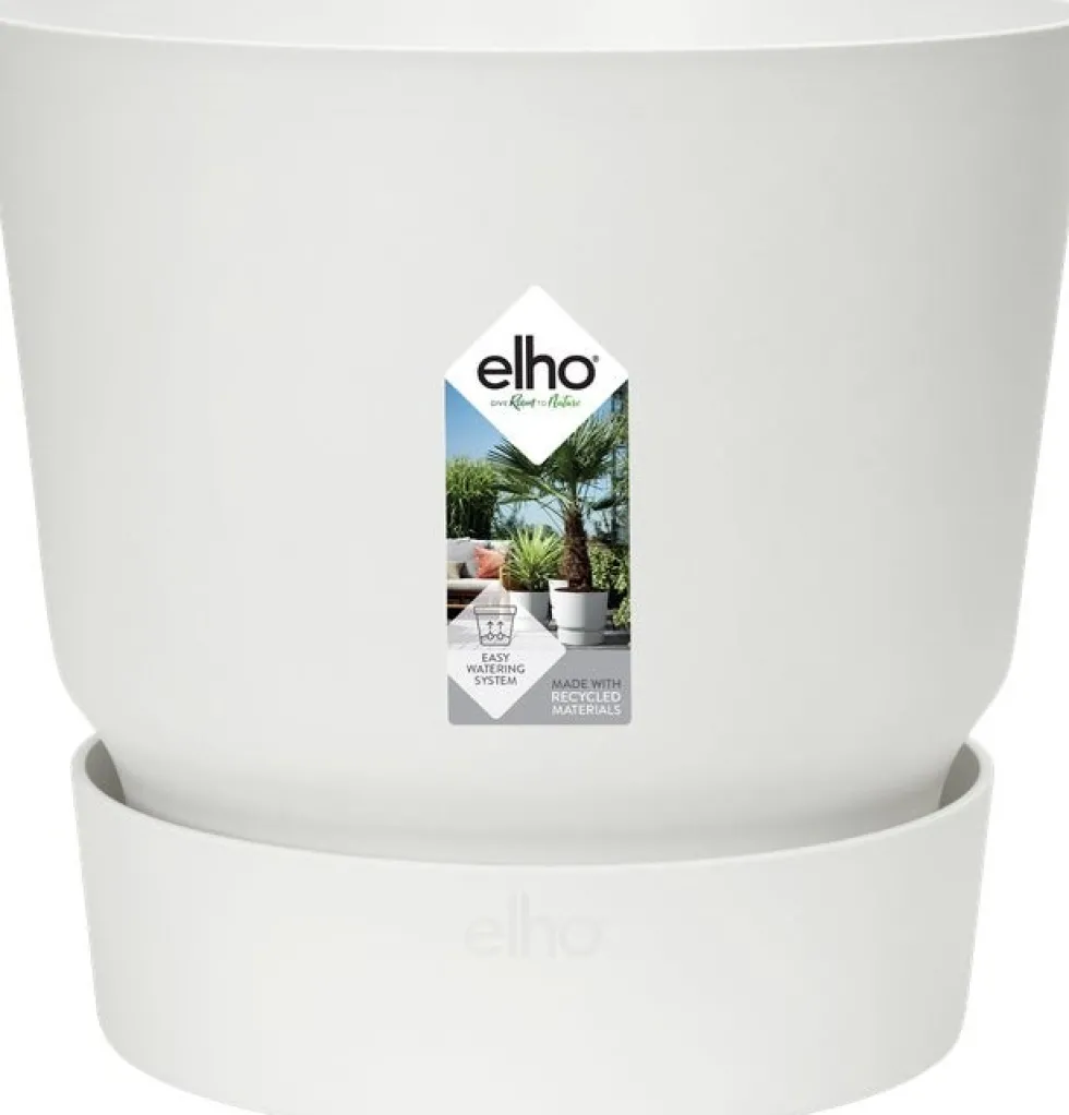 Elho bloempot met waterreservoir Greenville wit D 19,5 H 18,4 cm