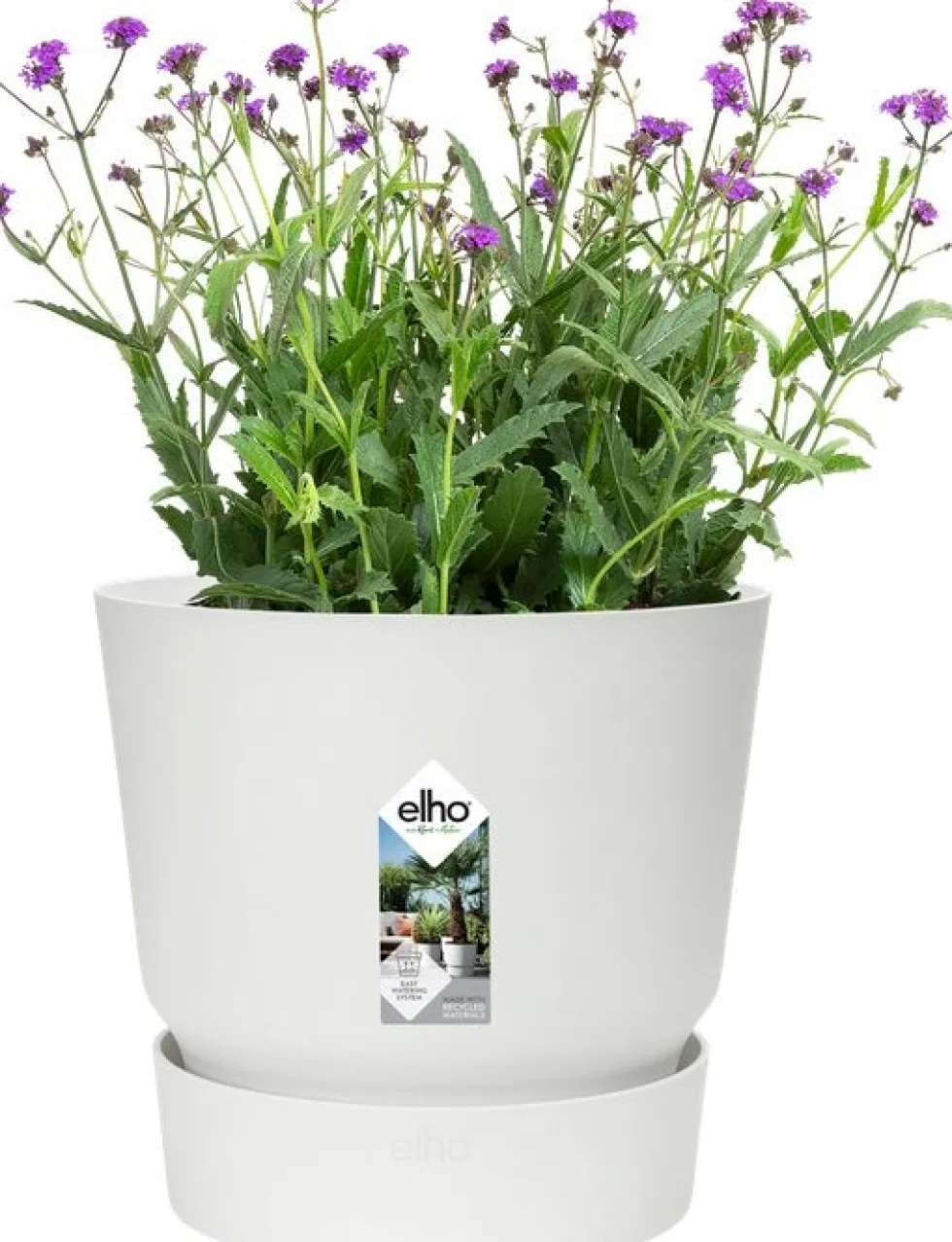Elho bloempot met waterreservoir Greenville wit D 19,5 H 18,4 cm