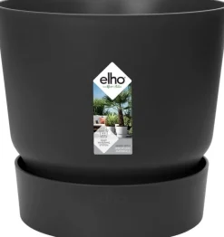 Elho bloempot met waterreservoir Greenville zwart D 24,5 H 23,3 cm