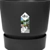 Elho bloempot met waterreservoir Greenville zwart D 50 H 55 cm