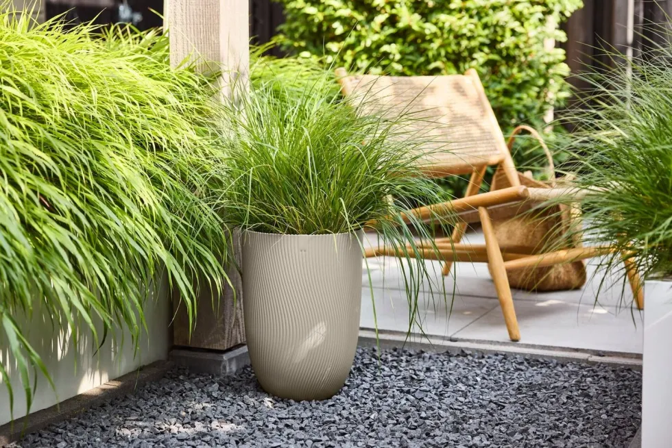 Elho bloempot Sereh beige D 30 H 40,5 cm