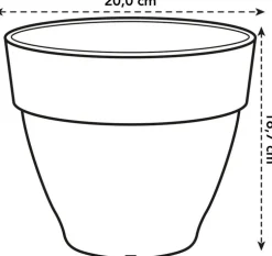 Elho bloempot Vibia Campana antraciet D 19,5 H 16,8 cm