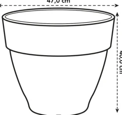 Elho bloempot Vibia Campana antraciet D 47 H 40,4 cm