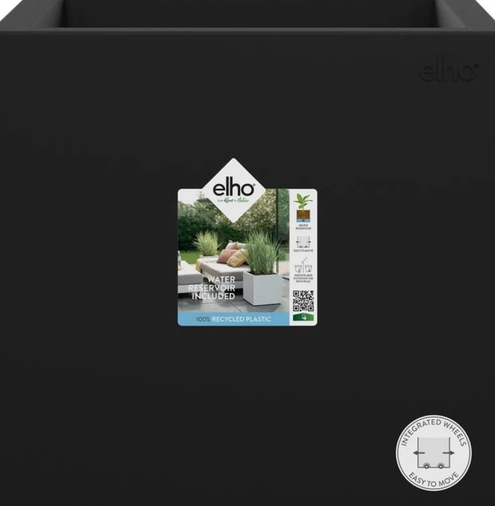 Elho plantenbak Vivo Next zwart 29,5 x 29,5 x 29,5 cm