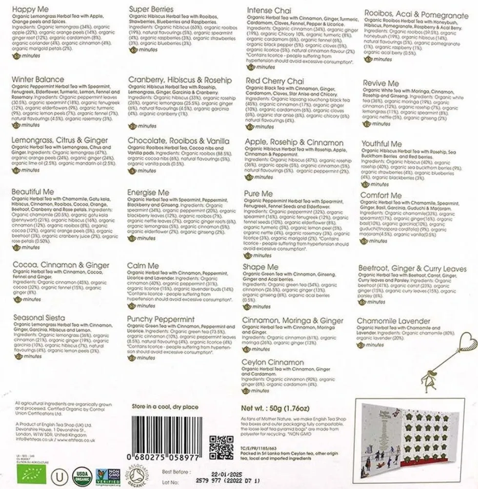 English Tea Shop adventskalender boek wit bio kruidenthee 25 stuks