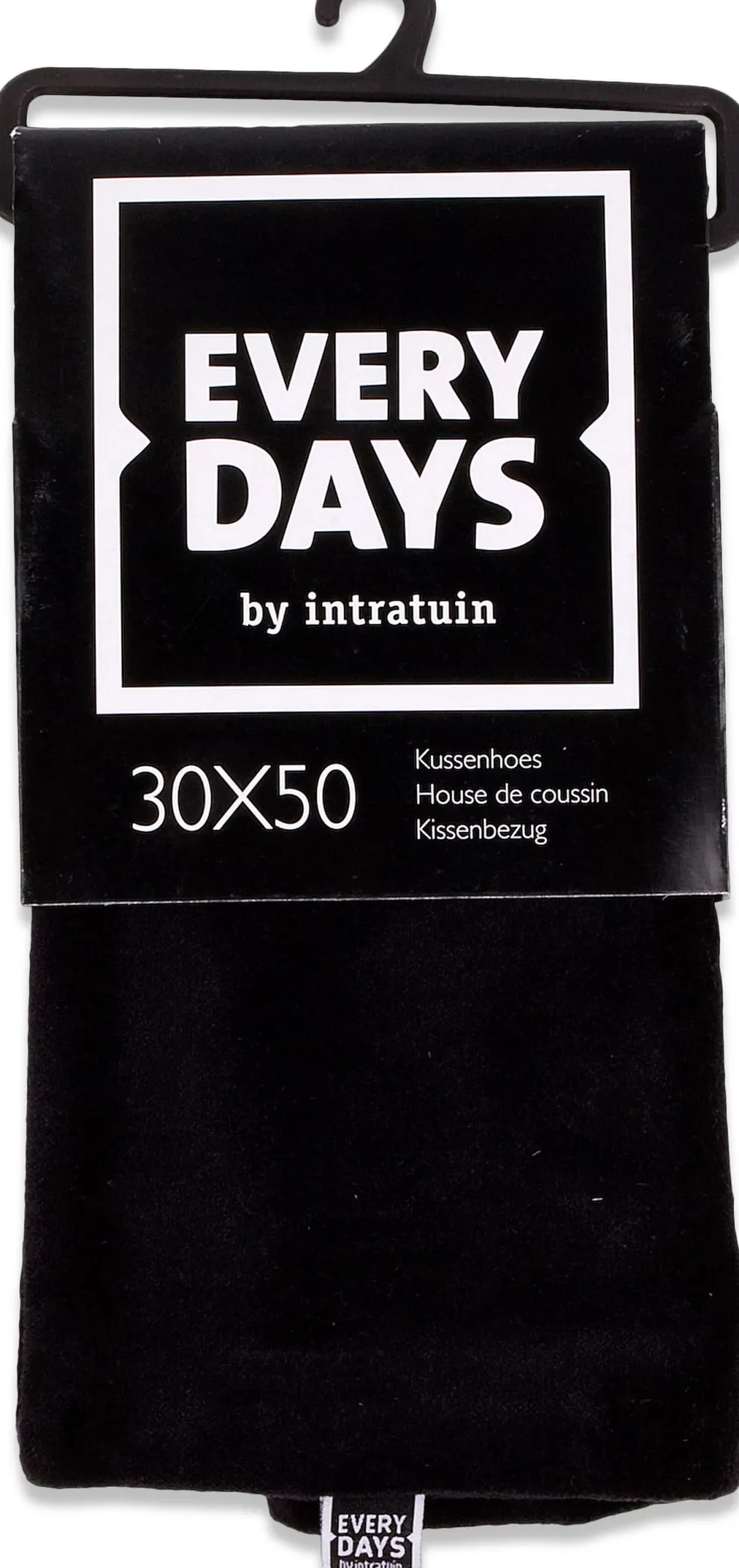 Everydays by Intratuin kussenhoes Fluweel zwart 30 x 50 cm